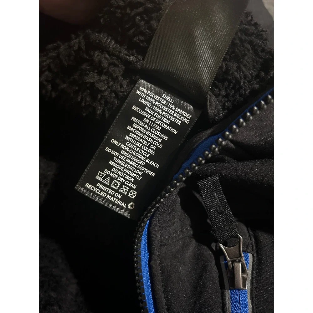 ZeroXposur Softshell Jacket Kids L 14/16 Black NEW Hooded Faux Fur Fleece Z51001